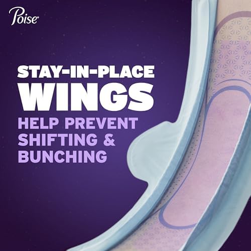 Poise Overnight Ultra Thin Pads with Wings for Bladder Leaks