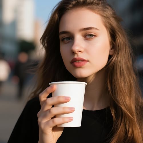 RACETOP 8 Oz 500 Pack Disposable Paper Coffee Cups