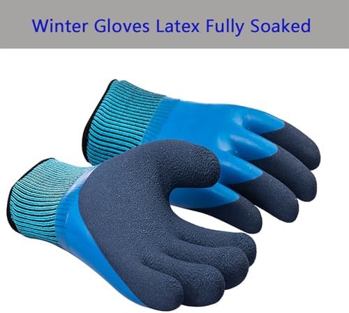 Winter Latex Gloves Fully Soaked for Cold Weather