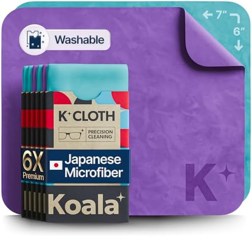 Koala Lens Cleaning Cloth Pack of 6 Blue Purple