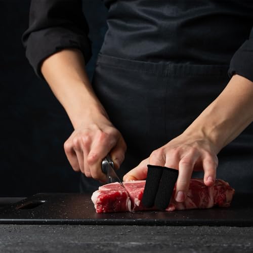 PATIKIL Cut Resistant Finger Cots 24x1 Inch 20 Pcs Reusable Black