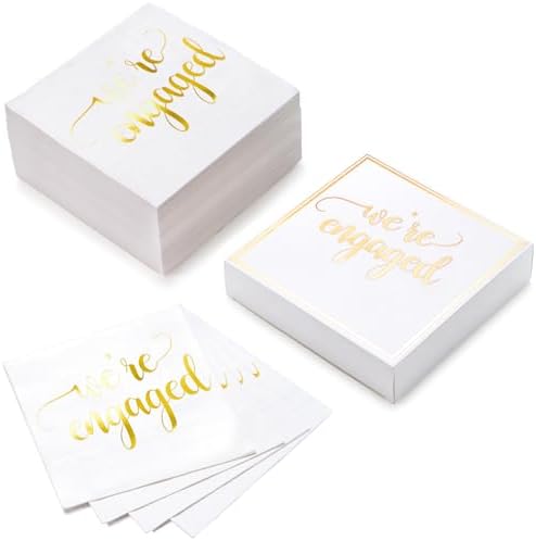 WRAPAHOLIC 50Pcs Gold Were Engaged Napkins