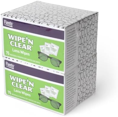 Flents Lens Wipes 150 Count Pre-Moistened Streak Free