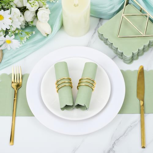 120 Pcs Sage Green Cocktail Napkins