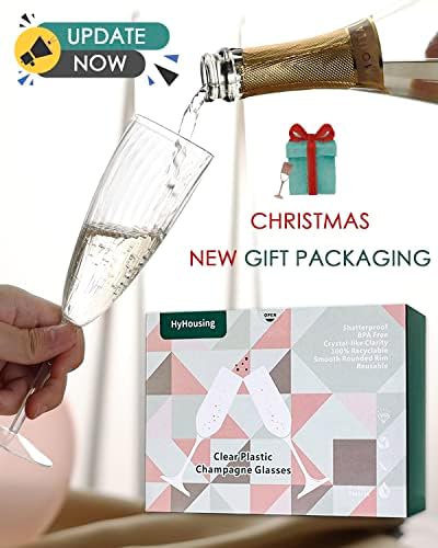 6 Oz Clear Plastic Champagne Glasses 16 Pack