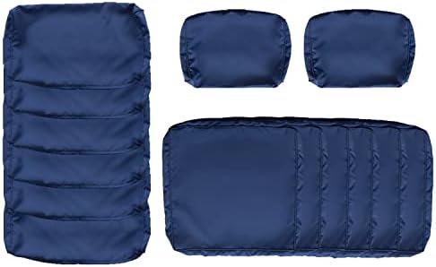 Kinsuite 14Pcs Patio Cushion Covers Dark Blue