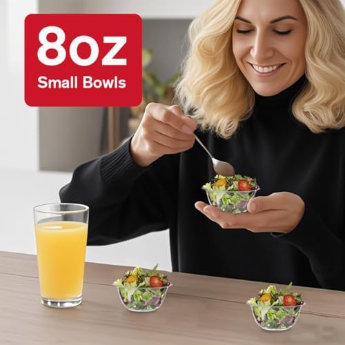 100 Pack Clear Plastic Bowls for Desserts and Parties