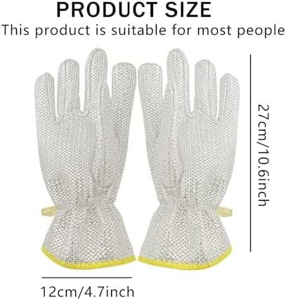 2 Pairs Metal Wire 5-Finger Dishwashing Gloves