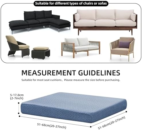 8Pcs Stretch Outdoor Cushion Covers Set
