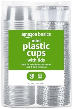 Amazon Basics 2oz Disposable Cups and Lids 50 Count
