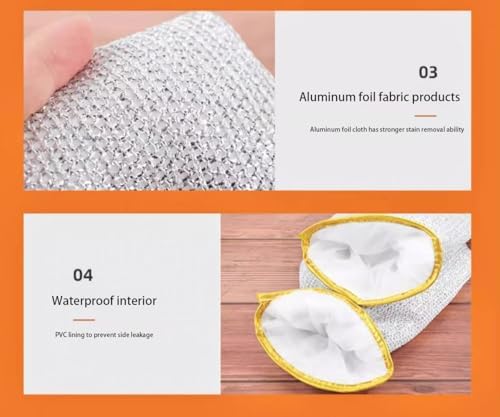 Steel Wire Dishwashing Gloves 4-Pack Durable Waterproof