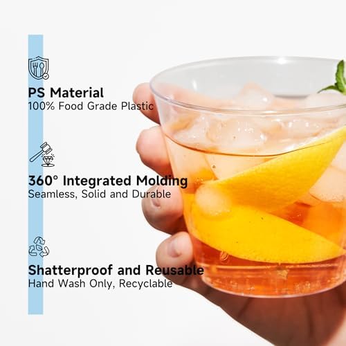 RACETOP 9 Oz Clear Plastic Cups 100 Pack