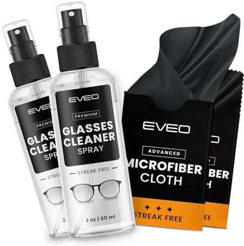 EVEO Glasses Cleaner Spray Cloth Kit - 4oz