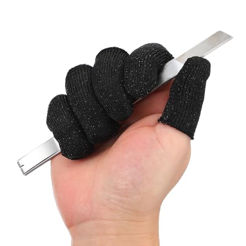 PATIKIL Cut Resistant Finger Cots 24x1 Inch 20 Pcs Reusable Black