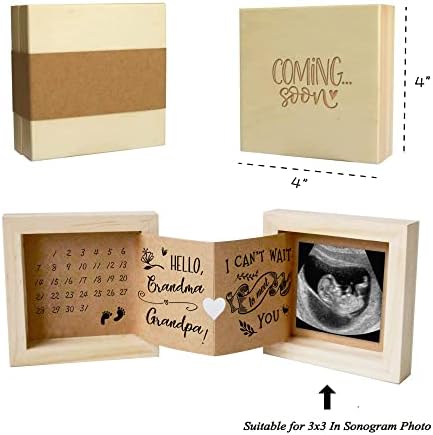 Yudarte Grandparents Baby Announcement Wood Box