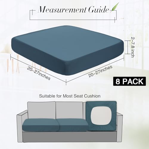 Newwiee 8Pcs Stretchable Outdoor Cushion Covers