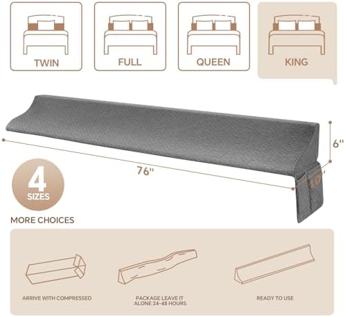 EUHAMS King Size Bed Wedge Pillow Gap Filler