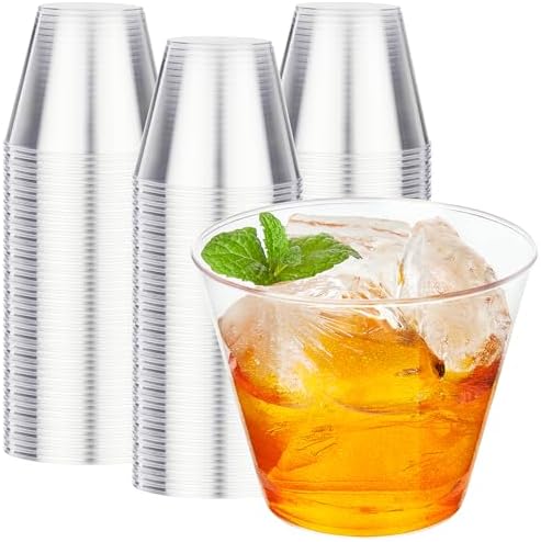 RACETOP 200 Pack 9 oz Clear Plastic Cups for Parties