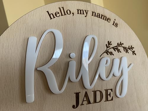 Custom Baby Name Sign with 3D Wood Plaque