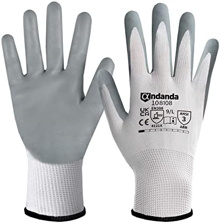ANDANDA Safety Work Gloves with Nitrile Coating