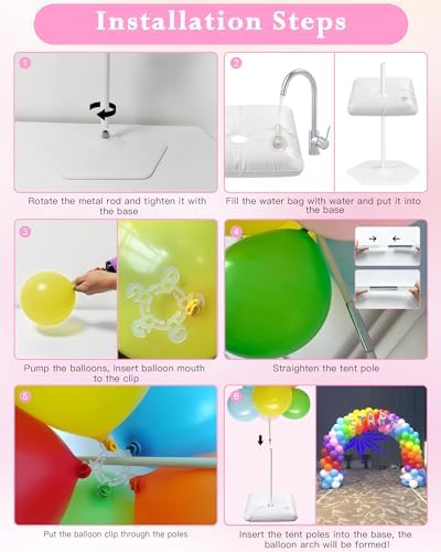 YALLOVE 21ft Balloon Arch Stand Kit Adjustable