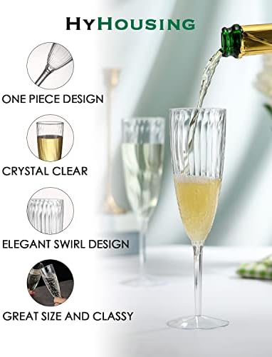 6 Oz Clear Plastic Champagne Glasses 16 Pack