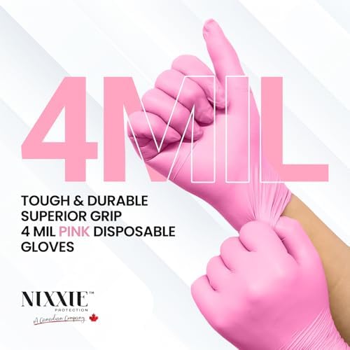 Disposable Pink Nitrile Gloves 4 MIL 1000 Pack Case Small S