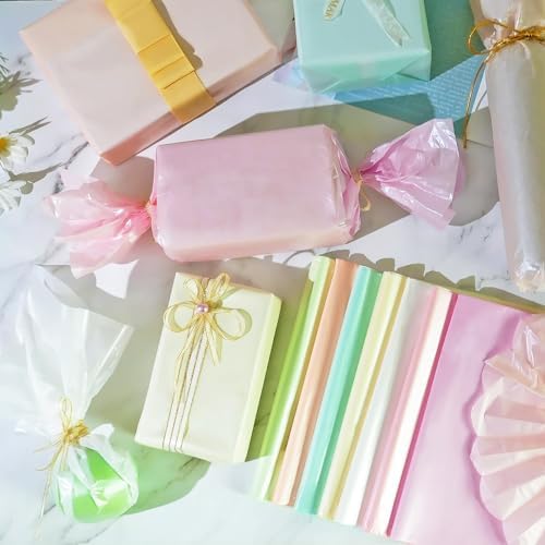 MAMUNU 105 Sheet Metallic Pastel Wrapping Tissue Paper 20x14 Inches
