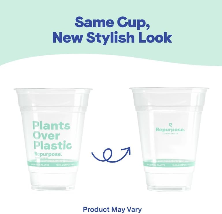 Repurpose 100 Compostable Cold Cups 16oz 50 Count