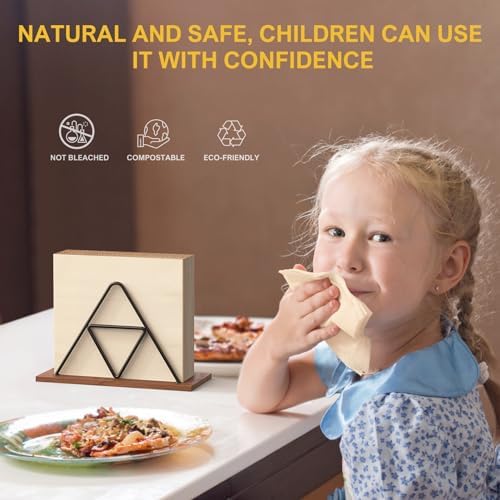 Gezond 100pcs Compostable Dinner Napkins 13x13 in 2-ply Eco Friendly