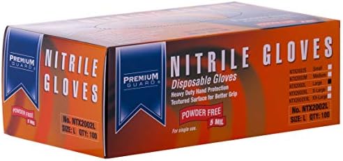 Premium Guard Nitrile Gloves 5 Mil Large Box 100 Count