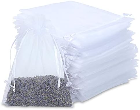 Kslong 100PCS White Drawstring Mesh Bags 3x4 Inch