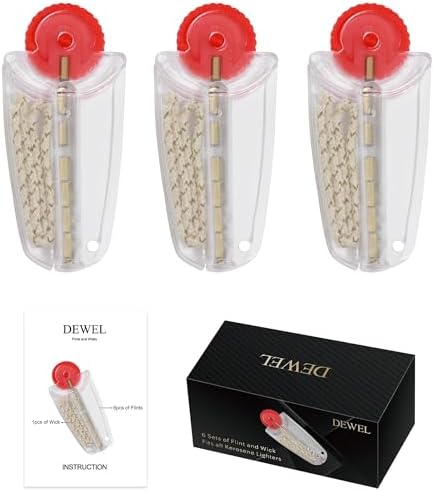 DEWEL 3 Pack Lighter Wick and Cotton Replacement