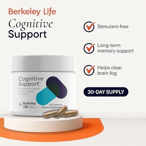 Berkeley Life Cognitive Support Supplement for Memory Focus - 30 Capsules