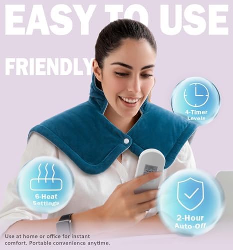 DHFLIP 2lb Weighted Heating Pad for Neck and Shoulder Pain Relief