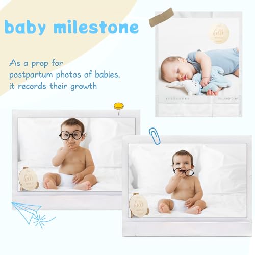 7 Piece Wooden Baby Milestone Signs with Hello World