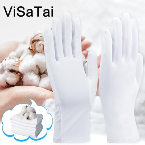 ViSaTai White Cotton Gloves for Cleaning Cooking Winter Gardening