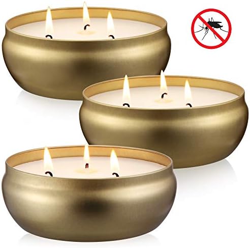 Kedtui Citronella Candles 3 Pack Portable Travel Tin Gift Set