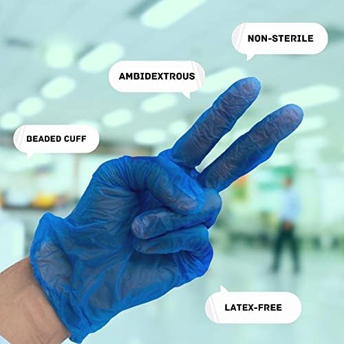 Disposable Vinyl Gloves Blue Small 5 Mil 2000 Pack