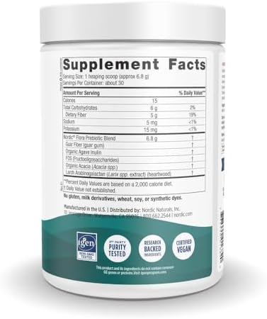 Nordic Flora Prebiotic Powder 204 Grams Unflavored