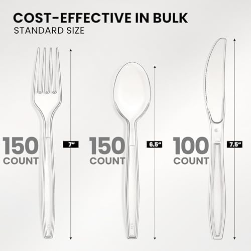 400 Count Heavy Duty Clear Plastic Cutlery Set