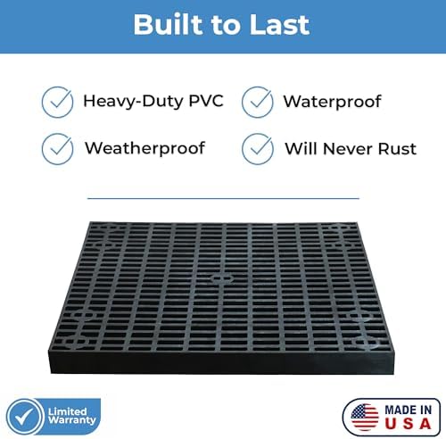 36x36 Heavy Duty Fountain Basin Grate - Black Rustproof Cuttable