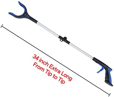 RMS 34 Inch Extra Long Reacher Grabber with Rotating Jaw