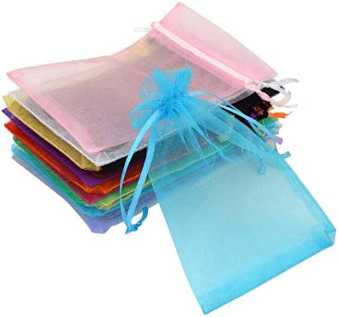 Tojwi 50pcs Mix Color Organza Gift Bags