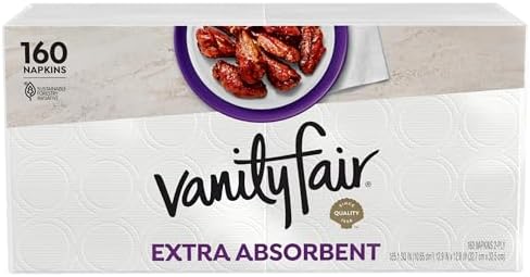 Vanity Fair Extra Absorbent Paper Napkins 160 Count
