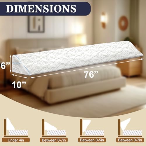 Asatdd Bed Wedge Pillow Headboard Gap Filler