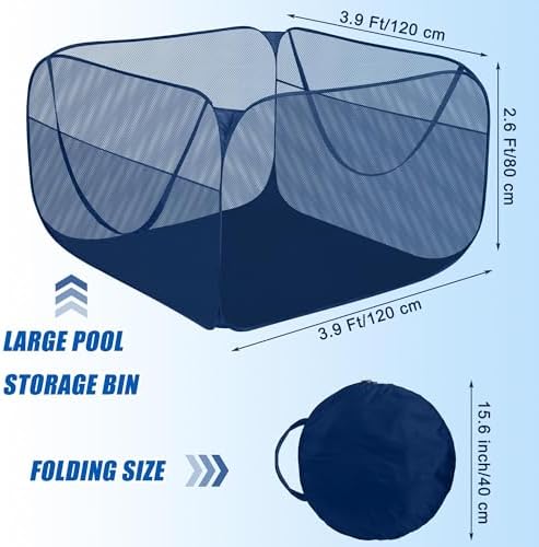 Hahood Pop-up Pool Toy Storage Bin 47x47x31 Inch
