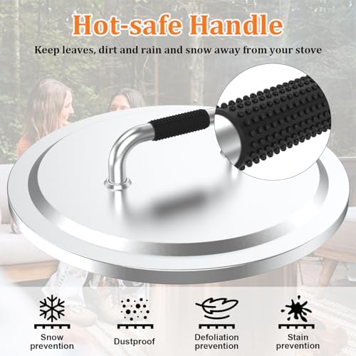 Uniflasy Fire Pit Lid for Solo Stove Yukon 27 Round Stainless Steel