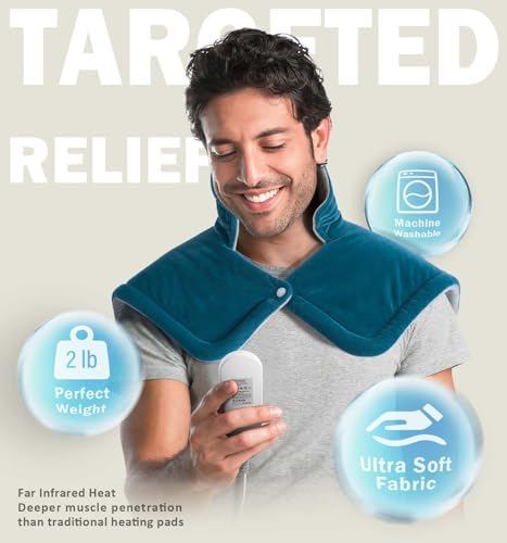 DHFLIP 2lb Weighted Heating Pad for Neck and Shoulder Pain Relief