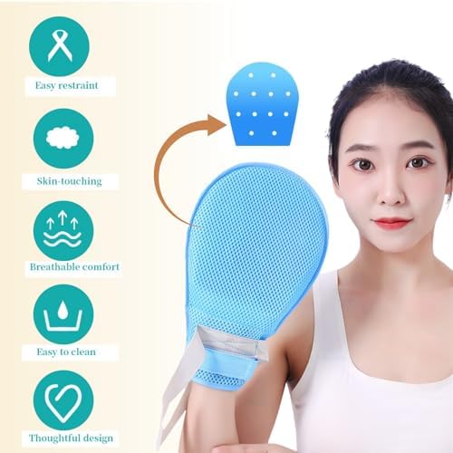 Dementia Restraint Gloves - 2 Pcs Adult No Scratch Mitts for Elderly Safety